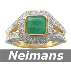 Vintage 3.75 ct Emerald & Diamond Ring 14kt Gold CERT