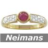 Image 1 : Neimans .75 ct Ruby & Diamond Ring 14kt Gold CERTIFIED