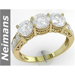 USGL Certified 3.00 ct Diamond 3 - Stone Ring 14kt Gold