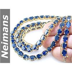 USGL Certified 71.25 ct Sapphire Cocktail Necklace 14kt