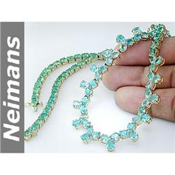 Estate 57.25 ct Apatite Necklace 14kt Gold TOP GEM CERT