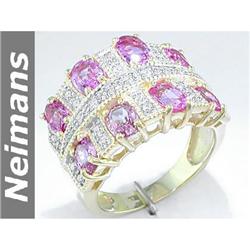 Vintage 4.50 ct Pink Sapphire & Diamond Ring 14kt Gold