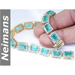 USGL Certified 19.00 ct Apatite & Diamond Bracelet 14kt