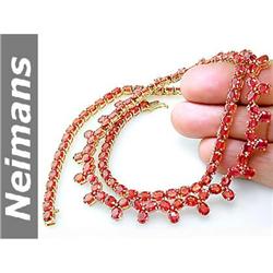 TOP GEM 63.50 ct Songea Sapphire Necklace 14k Gold CERT