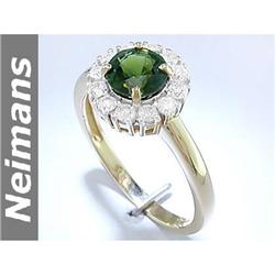 Neimans 1.50 ct Green Tourmaline & Diamond Ring 14k GEM