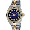 Image 1 : Rolex Ladies 2 Tone Blue Vignette Diamond & Sapphire Datejust Wristwatch