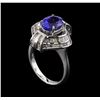 Image 4 : 2.73 ctw Tanzanite and Diamond Ring - 18KT White Gold