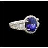 Image 1 : 14KT White Gold 3.68 ctw Tanzanite and Diamond Ring