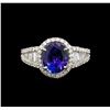 Image 2 : 14KT White Gold 3.68 ctw Tanzanite and Diamond Ring