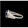 Image 3 : 14KT White Gold 3.68 ctw Tanzanite and Diamond Ring