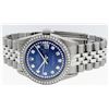 Image 8 : Rolex Mens Stainless Steel Blue String Sapphire Diamond 36MM Datejust Wristwatch