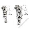 Image 4 : Vintage 18kt White Gold 2.45 ctw Round Diamond Bow Ribbon Dangle Earrings