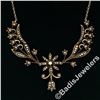Image 3 : Victorian 14kt Yellow Gold Seed Pearl Floral Dangle Collier Necklace