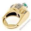 Image 8 : 14kt Yellow Gold 2.10 ctw Oval Emerald and Round Diamond Cocktail Ring w/ Arthri