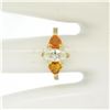 Image 5 : 14kt Yellow Gold 1.62 ctw Diamond and Yellow Sapphire 3 Stone Ring