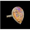 Image 1 : 7.21 ctw Opal and Diamond Ring - 14KT Yellow Gold