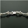 Image 6 : 18K White Gold 1.65 ctw Diamond Flower Cluster Twisted Wire Link Tennis Bracelet