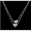 Image 1 : 0.40 ctw Diamond Heart Necklace - 14KT White Gold