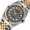 Image 2 : Rolex Mens 2 Tone Slate Grey Diamond & Sapphire 36MM Oyster Perpetaul Datejust