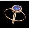 Image 1 : 2.28 ctw Tanzanite and Diamond Ring - 14KT Rose Gold