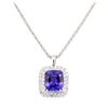 Image 1 : 50.20 ctw Tanzanite and Diamond Pendant & Chain - 14KT White Gold