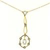 Image 7 : Antique Victorian 10k Yellow Gold Aquamarine Seed Pearl Dangle Pendant Necklace