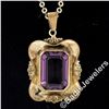 Image 4 : Victorian 8kt Gold Octagonal Bezel Set Amethyst Solitaire Pendant Necklace