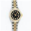 Image 2 : Rolex Ladies 2T YG/SS Black Diamond Lugs Oyster Perpetual Datejust Wristwatch 26