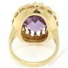 Image 8 : Vintage 14kt Yellow Gold Oval Synthetic Alexandrite Ring w/ Textured Halo