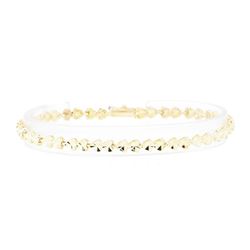 Diamond-Cut Heart Motif Bracelet - 14KT Yellow Gold