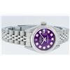 Image 3 : Rolex Ladies Stainless Steel Purple Diamond Quickset Datejust Wristwatch 26MM