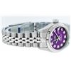 Image 4 : Rolex Ladies Stainless Steel Purple Diamond Quickset Datejust Wristwatch 26MM