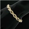 14K Yellow Gold 2.25 ctw Baguette Round Diamond Split & Bezel Link Tennis Bracel