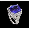 Image 4 : GIA Cert 8.38 ctw Tanzanite and Diamond Ring - 14KT White Gold