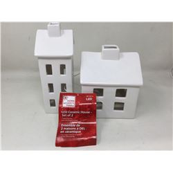 LED Ceramic House- Set of 2