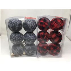 Cable Knit Shatter Resistant Ornaments (2 x 6)