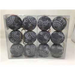 Cable Knit Shatter Resistant Ornaments (2 x 6)