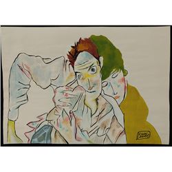 Egon Schiele (Austrian, 1890 - 1918) Gouache drawing on paper