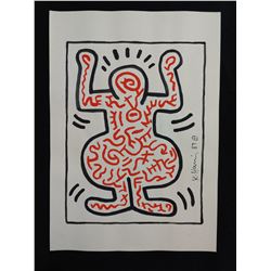 Keith Haring (American, 1958 - 1990) Watercolor drawing on paper