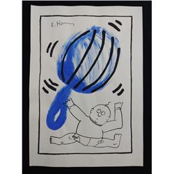 Keith Haring (American, 1958 - 1990) Watercolor drawing on paper
