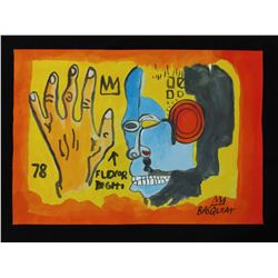 Jean-Michel Basquiat (American, 1960 - 1988) - Gouache drawing on paper