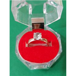 Engagement ring in 950 silver and 18 carat gold bath with Zirconia.