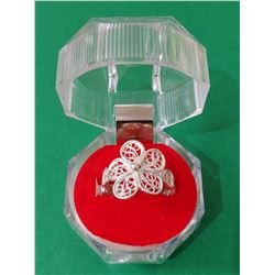 Peruvian ring made with silver threads (filigree) 950