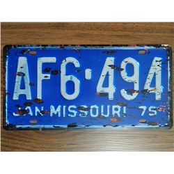 Vintage car plates, Retro style - JAN MISSOURI - AF6 494