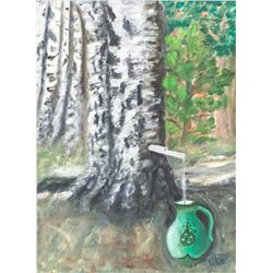 Acrylic on Board Surrealist Forest Scene