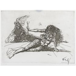 Salvador Dali Spanish Signed Linocut Etching 10/80