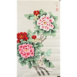 Chang Lu 20th C. Chinese Watercolor Peonies