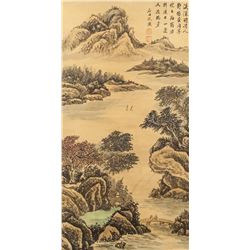 Shen Zhou 1427-1509 Chinese Watercolor Landscape