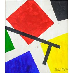 Theo Van Doesburg Dutch Abstract Oil on Canvas
