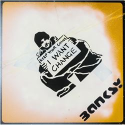 Banksy British Pop Metal Reflective Sign
